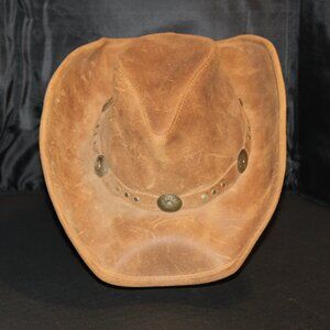 Minnetonka “The SILVERTON COWBOY HAT” Genuine Leather Size 21" band